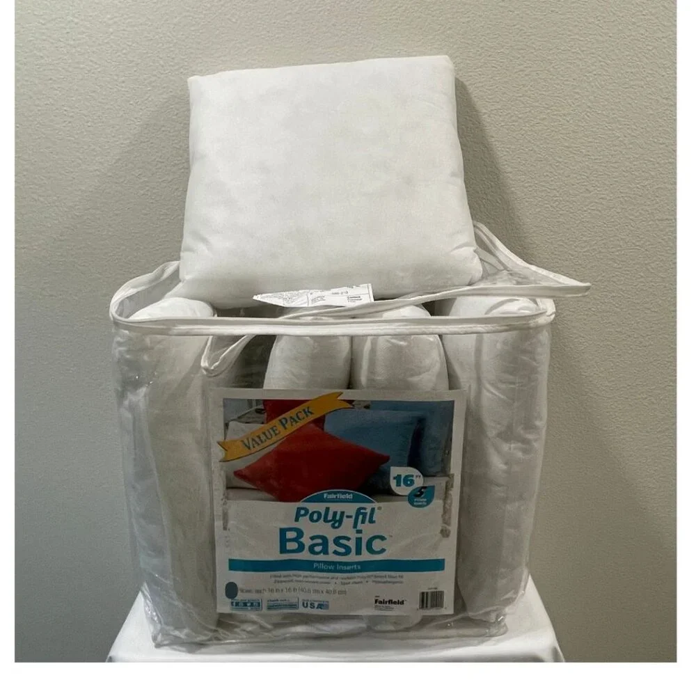 FAIRFIELD Joann Fabric Set of 5 Poly-Fil Pillow Form Inserts White 16X16 NEW